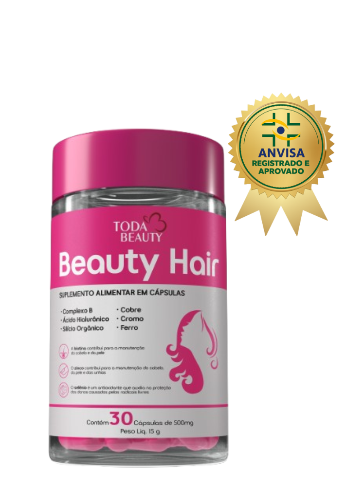 Biotina B1 B2 B6 B12 Vitamina C 500mg Cabelo E Unhas Fortes Sem Sabor - Beauty Hair